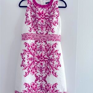 Boston Proper Pink and White Patterned Mini Dress Gorgeous Sz 6